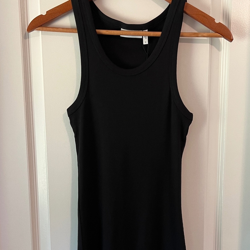 🦋NWT, ASOS DESIGN  SHORT TANK RIB DRESS BLACK